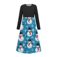 thumbnail image 4 of Little Toddler Girl Red Christmas Dress Cotton Long Sleeve Party Outfit Sky Blue 11-12 Years, 4 of 6