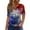 S1-Multicolor, variant on Patriotic Shirts for Women Flags Plus Size USA Birthday T Shirt Holiday Top V Neck 3/4 Sleeve Clothes 2XL