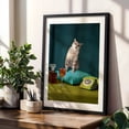 thumbnail image 5 of Cat on fancy cushion - Photography Cat Vintage Humor Retro Cocktail Animal Mid-Century Modern Black Framed Wall Art Print 12 x 16 inches, 5 of 13