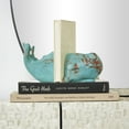 thumbnail image 2 of DecMode 4" Distressed Whale Polystone Bookends with Brown Wood Inspired Accents (Set of 2), 2 of 8