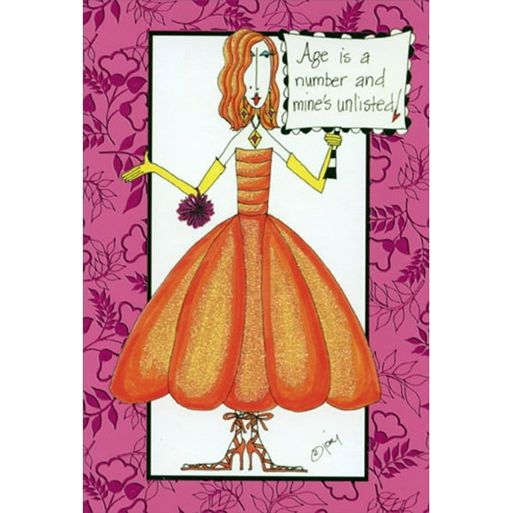 Pictura Age Is A Number Dolly Mamas Funny / Humorous Feminine Birthday Card for Her / Woman