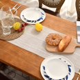 thumbnail image 3 of Rustic Linen Table Runner Farmhouse Style Table Runners 72 inches Long Embroidered Table Runner with Hand-Tassels for Party, Dresser Decor and Dining Room Decorations(Light Coffee, 13.7"×72"), 3 of 5