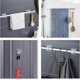 thumbnail image 5 of Ganchos autoadhesivos para barra de cortina, 4 unidades, transparentes, para cocina y baño., 5 of 5