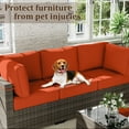 thumbnail image 5 of Snubbull 8 Pcs 25.6" x 23.6" Cushion Covers for Patio Furniture, Outdoor Waterproof Cushion Slipcovers Replacement with Zipper, Orange, 5 of 6