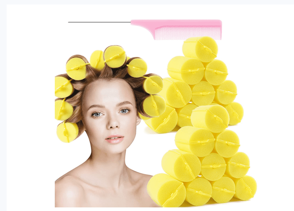 Topboutique 24 Pieces Large Foam Sponge Hair Rollers - Soft Sleeping Hair Curlers Flexible Hair Styling Curlers Sponge Curlers for Hair Styling (2Inch, Random Color)