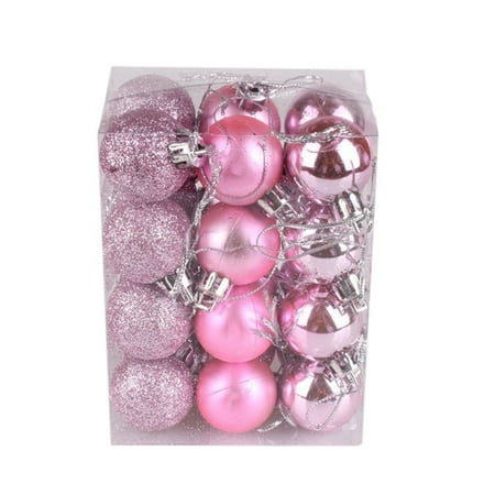 Holiday Savings 2024! Feltree Christmas Baubles Balls Xmas Tree Balls Christmas Decoration Party Ornaments Christmas Tree Balls 24 Piece Set Pink