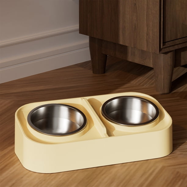 Bowl elevated feeder stainless steel wide mouth non-slip pet bowl, Pet food bowl set, Foldable elevated pet feeder, Portable stainless steel, Non-slip base, 2-tier design, For office use