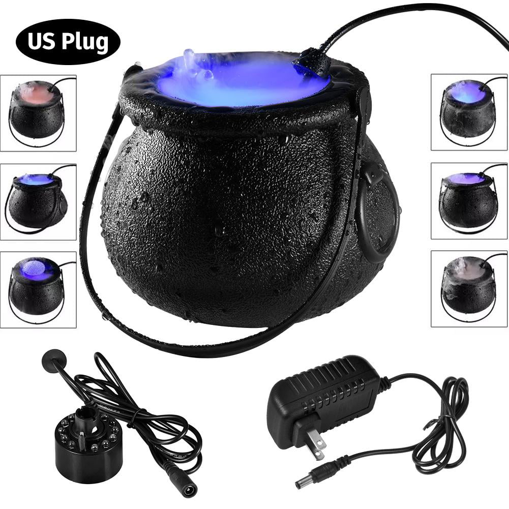 VERY100 Halloween Cauldron Mister Foggers Mist Maker Smoke Fog Machine Color Changing Party Prop