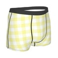 thumbnail image 3 of Kll Lemon Yellow Checkboard Men'S Cotton Boxer Briefs Underwear-Medium, 3 of 9