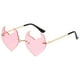thumbnail image 1 of Gafas de sol con forma de corazón de demonio para fiestas, playas, exteriores, sin marco de metal. Rosado, 1 of 7