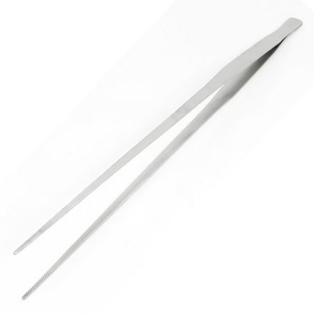Flat Head Fish - Fish Tank Flat Head Straight Tweezer Handy Tool 48cm Length Silver Tone