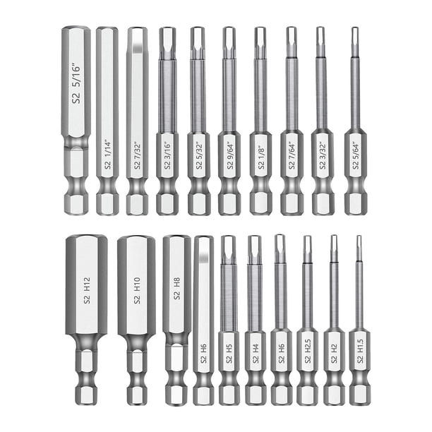 Juego de brocas Allen con cabeza hexagonal MulWark, 20 unidades