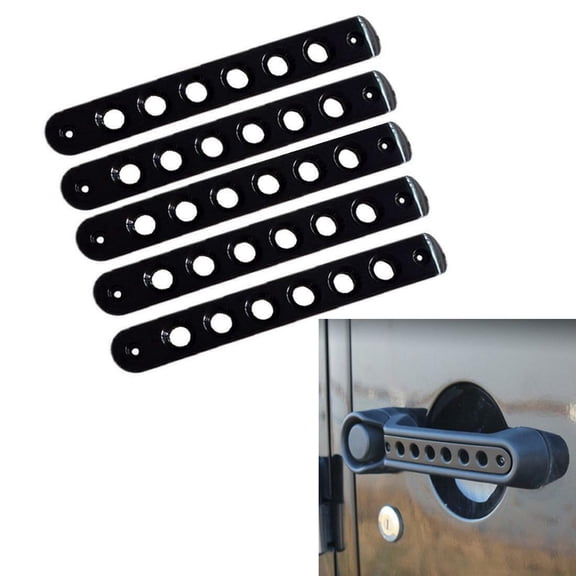 5pcs/Set Black Door Grab Handle Insert Cover Trim for 2007~2018 Jeep Wrangler JK