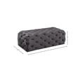 thumbnail image 4 of Homestock Vintage Visions Velvet Ottoman/Bench, Durable Material, 30" L X 30" W X 18" H - A Sophisticated Accent Piece For Comfort And Style!-Color:Grey, 4 of 10