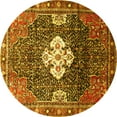 thumbnail image 1 of Ahgly Company Machine Washable Indoor Round Persian Yellow Traditional Area Rugs, 8' Round, 1 of 4