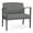 Asteroid Gray, variant on Amherst Steel Reception Waiting Bariatric Chair / Charcoal Steel / Navy Blue
