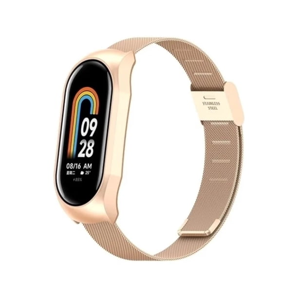 Correa Acero Inox Para Xiaomi Mi Band 8/9/10 Hebilla + Mica