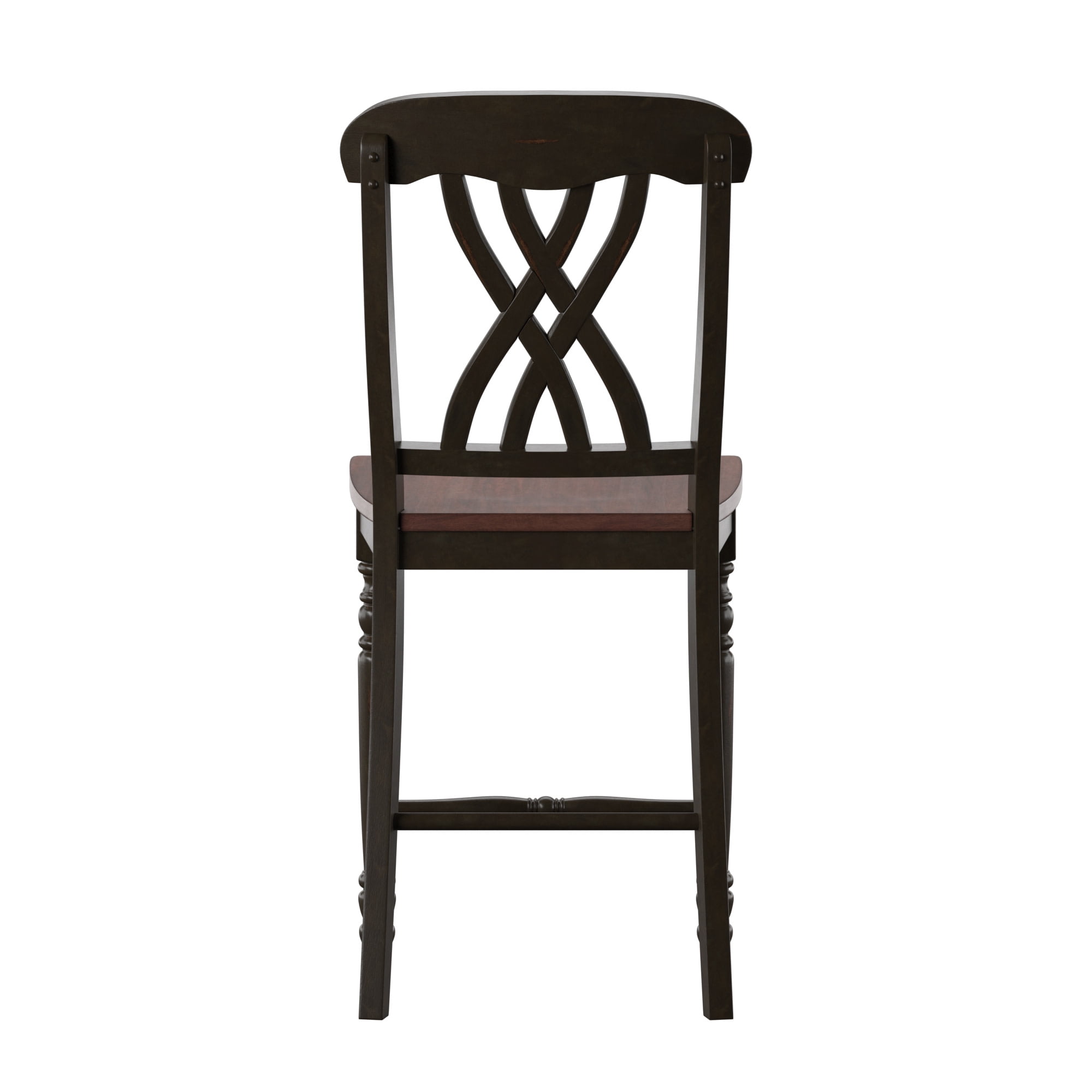 Weston Home Ohana Two-Tone Counter Height Chairs, Set of 2, Antique Black and Cherry