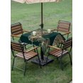 thumbnail image 4 of Outdoor Tablecloth with Umbrella Hole for Patio/Picnic/Party/Camping, Monstera Leaf Waterproof Table Cloth Square Cover Washable, Modern Tropical Green Plants Minimalism (54"x 54"), 4 of 9