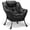 Black, variant on Arlopu Modern Polyester Fabric Lazy Chair, Accent Oversized Comfy Reading Chair, Upholstered Armchair with Side Pocket for Living Room Bedroom Dorm, Black