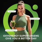 OxyEnergy Super Greens – Complete Superfood Blend with Probiotics, Prebiotics & Herbal Extracts [7.6g*7 strips/bag]
