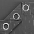 thumbnail image 3 of Deconovo Cortinas opacas con aislamiento térmico y estampado de rayas plateadas, de bajo consumo, con ojales para dormitorio, 2 paneles, 132 x 137 cm, gris oscuro, 3 of 7