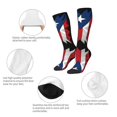 thumbnail image 4 of Women's Knee High Socks Puerto-Rico-Flag Vintage Outdoor Casual Tube Socks, 4 of 7
