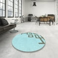 thumbnail image 4 of Ahgly Company Machine Washable Indoor Rectangle Transitional Cadet Blue Green Area Rugs, 7' x 9', 4 of 7