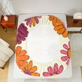 thumbnail image 5 of Homewish Cartoon Daisy Full Size Sheets,Retro Flower Bed Sheets,Beige Orange Sheet Sets For Girls Kids,Breathable Home Decor,4pcs, 5 of 7