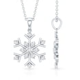 thumbnail image 5 of Rosec Jewels Natural Diamond Snowflake Necklace with Chain - HI-SI Quality - Christmas Gift for Women, 18K White Gold, 5 of 8