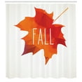 thumbnail image 3 of Autumn Shower Curtain, Low Poly Maple Leaf Design in Warm Colors on Off White Background, Fabric Bathroom Set with Hooks, 69W X 84L Inches Extra Long, Burnt Orange and Off White, by Ambesonne, 3 of 3