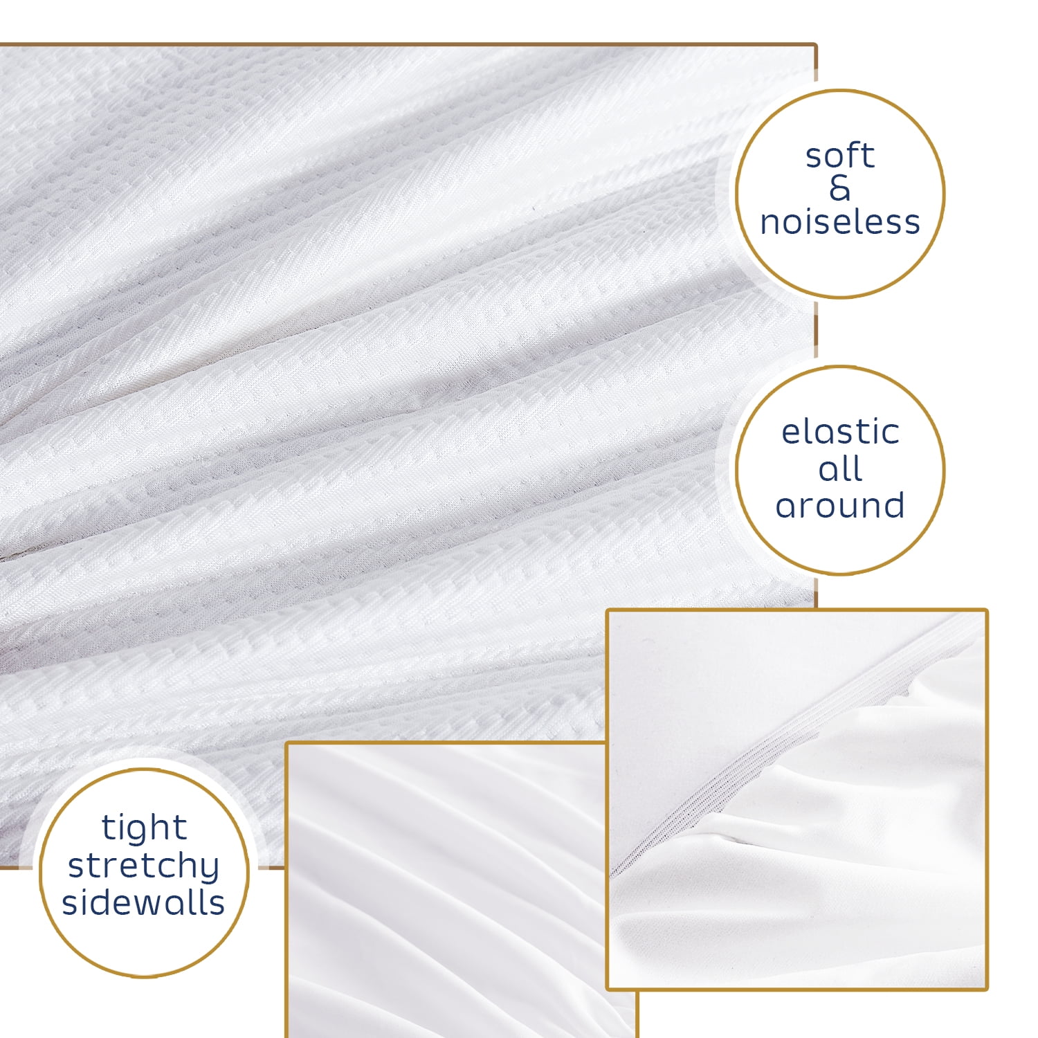 Lammaloe Waterproof King Mattress Protector, Premium Cooling Mattress Pad, Mattress Cover Fits Mattresses Up to 21 inches