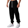 thumbnail image 2 of WTOBBY Men's Relaxed Fit Casual Sweatpants, Stretch Waistband with Drawstring for Sports and Everyday Wear, Comfortable and Easy Move, Soft Fleece Lining,Black L, 2 of 8