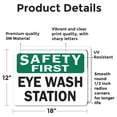 thumbnail image 2 of (2 Pack) OSHA Safety First Decal - Eye Wash Station OSHA Safety First Sign, 2 of 7