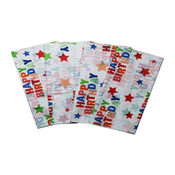 Happy Birthday Tablecloth 54" x 108" Rectangle Plastic Table Cloth