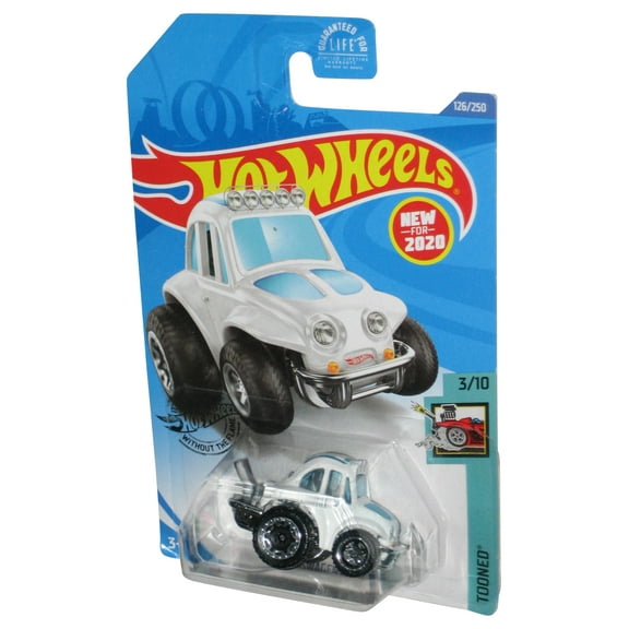 Hot Wheels Tooned 3/10 (2020) White '70 Volkswagen Baja Bug Toy Car 126/250