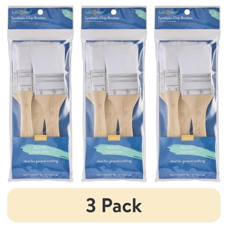 (3 pack) Hello Hobby 3 Piece White Chip Brush Set