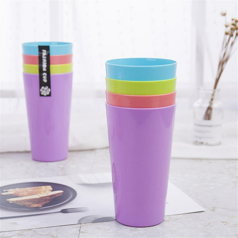 Reusable Plastic Drinking Cup, Camping Picnic Cups, 20 oz - Pack 4