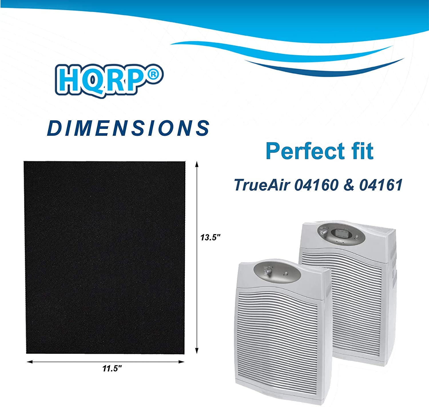 HQRP 6-Pack Carbon Pre-Filter for Hamilton Beach 04912 HEPA filter part 04922 Replacement fits TrueAir 04160, 04161 Air Purifiers