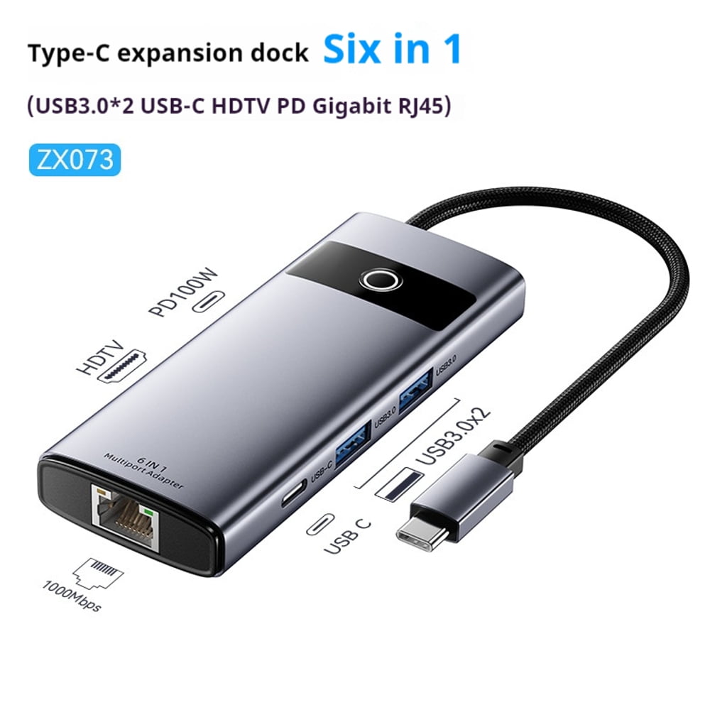 6/7/8 in1 Type C Docking Station 4K HDTV PD100W Power USB Port SDTF Card Reader