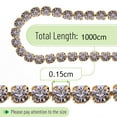 thumbnail image 2 of 1 Roll 10 Yards Rhinestone Chain,1.5mm Crystal Rhinestones Close Chain Roll, Crystal Claw Cup Chain, 2 of 6