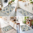 thumbnail image 4 of Entryway Rug 2'x3', Navy Blue Floral Kitchen Runner Rugs Non-Slip Carpet Mats, Vintage Abstract Art Botanical Flowers Bedside Rugs Runners Washable Floor Carpet for Bathroom Laundry Room, 4 of 8
