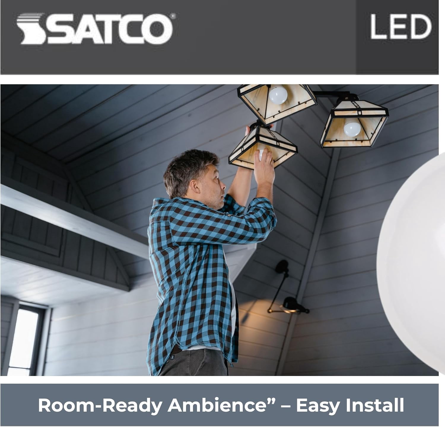 Satco S9703 A19 LED Light Bulbs 10W 120V 90CRI 2700K E26 Medium Base Dimmable (6 Pack)