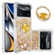 thumbnail image 1 of Funda para Xiaomi Poco X4 Pro 5G con Brillo Líquido Flotante, Purpurina, Parachoques y Anillo Giratorio Soporte, 1 of 5