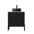 thumbnail image 3 of 24" Sturdy Compact Freestanding Cabinet, Bathroom Storage Unit with Soft Close, Modern Small Bathroom Vanity with Ceramic Sink for Bathroom Use, Black White, 3 of 7