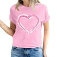 thumbnail image 2 of Pisexur Valentines Day T-shirt Top T-shirt à Manches Courtes Imprimé Amour de la Saint-Valentin pour Femmes Haut à Manches Courtes Col Rond Haut/chemise, 2 of 5