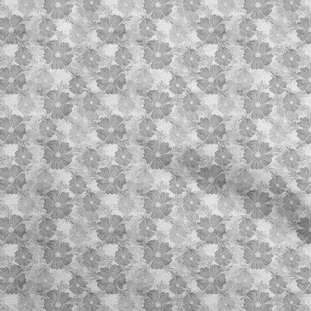 oneOone Polyester Spandex Gray Fabric Floral Sewing Material Print Fabric By The Yard 56 Inch Wide