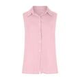 thumbnail image 4 of FAVIPT Summer Linen Shirts for Women Sleeveless Plain Button Down Shirts Loose V Neck Collared Gauze Blouses Casual Fashion 2025 Tank Tees Pink,XXXXL, 4 of 7