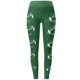 thumbnail image 3 of Jjayotai High Waist Legging for Women, Football Printed Shiny Gym Yoga Pants, Hidden Scrunch Butt Lift Trousers Green M, 3 of 3