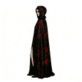 thumbnail image 2 of AoDai Halloween blood-stained hooded long coat, party costume cosplay attire, suitable for Halloween, theme performances, etc., 2 of 6
